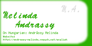melinda andrassy business card