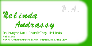 melinda andrassy business card